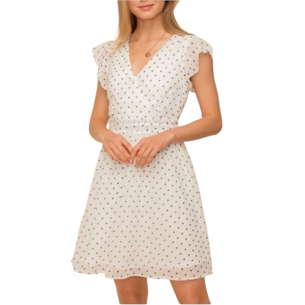 Hem & Thread Elegant White Star Dress